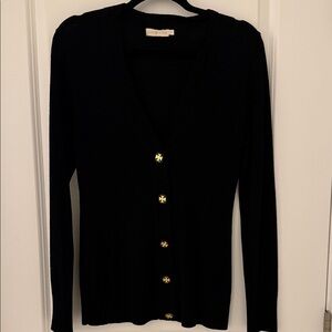 Tory Burch Black Cardigan with Gold Accents
